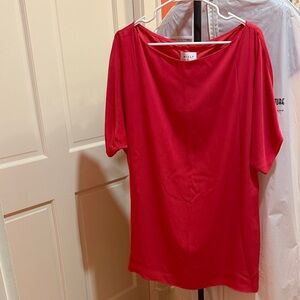 Milly Stretch NWT Silk Mini Dress Rose Color Size Large Dolman Sleeve Pullover